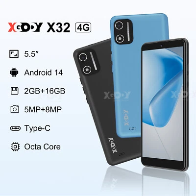 XGODY 2025 Android 14 Smartphone Unlocked Mobile Smart Phone Octa Core 2*SIM 6.5"/5.5"