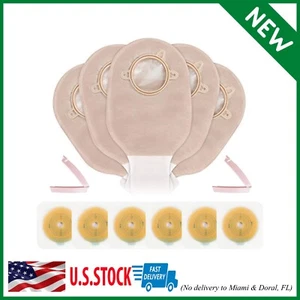 21 PCS (15Pcs Bags+6Pcs Barrier) Ostomy Supplies Colostomy Bags Two Piece Drain - Picture 1 of 6