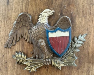 Sexton 5762 USA Eagle Wandhalterung - Messing mit Schild - Bild 1 von 6