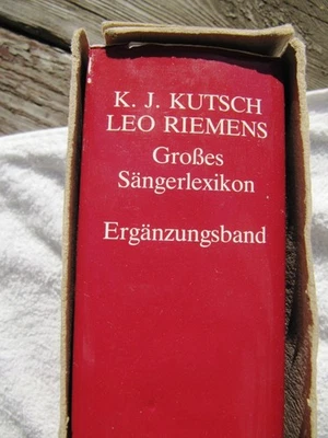 KUTSCH RIEMENS Großes Sängerlexikon Ergänzungsband Supplement 1 1991 Dictionary  - Image 1 of 4