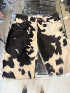New Original Cowhide Hair On Hide Western Style Shorts Men Leather Shorts - Picture 1 of 6