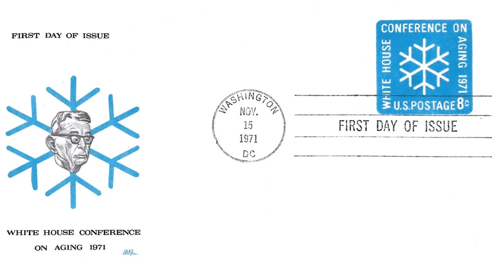 WHITE HOUSE CONFERENCE ON AGING 1971 SCARCE COVER Bazaar 42 FDC VF UNADDRessed - Image 1 of 1
