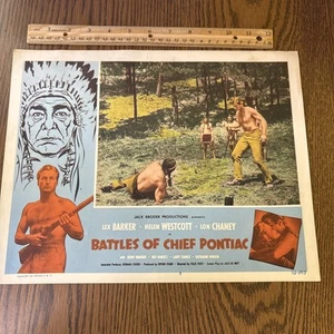 Original Vintage Battles of Chief Pontiac Film Lobbykarte Jack Broder Lex Barker - Bild 1 von 8