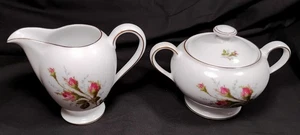 Johann Haviland Germany - SAHNEKÄNNCHEN & ZUCKERDOSE mit DECKEL SET VINTAGE Rosenknospen - Bild 1 von 9