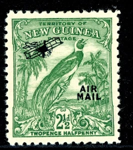 British Colonies 1932 New Guinea 2½p Green Scott #C32 Airmail Mint G767 - Picture 1 of 6