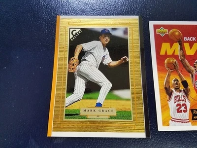 Mark Grace #48 Chicago Cubs 1997 Topps Gallery OVERSIZE Black Orange Border - Image 1 of 2