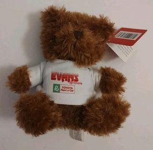 2018 Logo Bear Plush 6" Stuffed Animal w/ Evans TOYOTA Tee Shirt Teddy - Picture 1 of 10