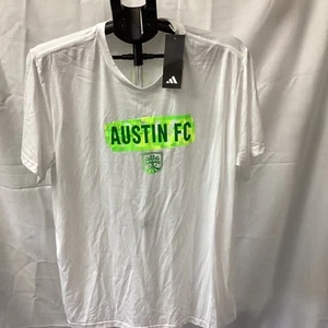 Austin FC T-Shirt 2XLT Texas Soccer Fútbol Club Athletic Team Adidas White New - Picture 1 of 7