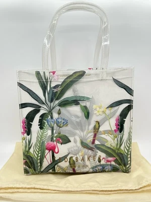 TED BAKER NWOT Oleecon Clear Plastic Floral Pistachio Tote Women Purse Handbag - Image 1 of 4