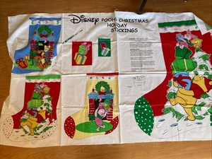 Winnie The Pooh Big Christmas Stocking Piglet Gift Tags Fabric Panel Sew Disney - Picture 1 of 8