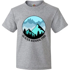 Inktastic Glacier National Park Montana Mountains Youth T-Shirt State Home Trees - Picture 1 of 7