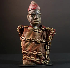 Figura eléctrica Kongo tallada a mano arte tribal decoración ceremonial Congo-G5657 - Imagen 1 de 24