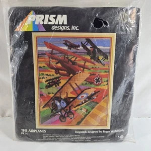 Kit de punta de aguja de punto largo vintage The Airplanes 1982 sellado 100 % lana persa - Imagen 1 de 10
