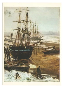 Washington D.C. James McNeill Whistler The Thames in Ice Painting Postcard - Picture 1 of 2