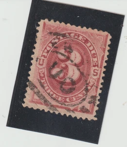US Scott # J24 Used 1891 3c Claret Postage Due - Picture 1 of 1
