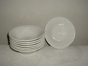 Lot of 8 Oneida Wicker Fruit/Cereal Bowls White - 6 3/8" - Picture 1 of 2