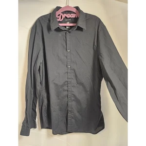 H&M Herrenhemd Größe "M" schwarz Slim Fit Knopfleiste Kragen bügelleicht - Bild 1 von 12