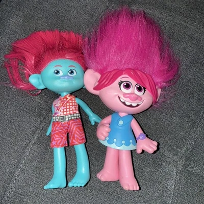 Dreamworks Trolls - Poppy & Branch 2021 Hasbro and 2019 Mattel Trolls  LOT - Image 1 of 4