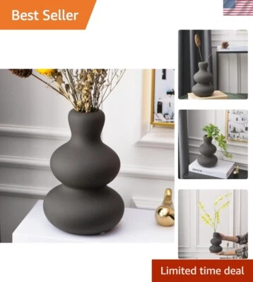 Elegante Jarrón Decorativo Gris Mate - Ideal para Arreglos Florales y Regalos Foto 1 de 4