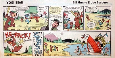 Yogi Bear by Hanna-Barbera - lot of 13 color Sunday comic pages from late 1965 - image 1 of 2