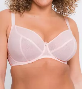 Curvy Kate SOFT PINK Happy Boobs Balcony Underwire Bra, US 40J, UK 40GG - Picture 1 of 4