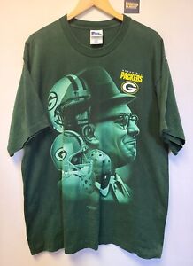 Vtg 90s Green Bay Packers Vince Lombardi T Shirt Mens XL Pro Player NFL