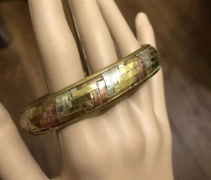 Pulsera vintage, hallazgo patrimonial, mezcla de metales y diseño de tejido - Imagen 1 de 12