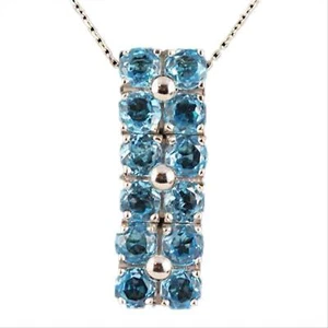 Collana Con Pendente Donna In Oro 18kt E Zirconi Celesti - Cv261 - Bild 1 von 4