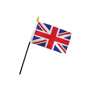 Mini bandera portátil Reino Unido (Reino Unido) 12"x18" con palo de madera - Paquete de 3 - Imagen 1 de 1