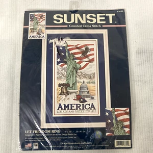 Sunset "Let Freedom Ring" America Counted Cross Stitch # 13694 Sealed New - Picture 1 of 4