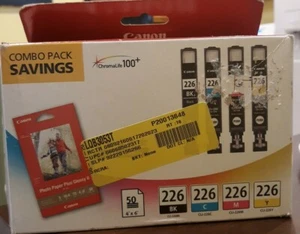 Canon CLI-226 Kombipack Tinte - Schwarz, Cyan, Magenta & 50 4x6 Fotopapier  - Bild 1 von 7