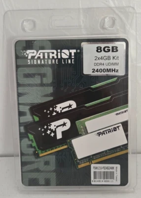 Patriot Signature Line 8GB (2x4GB) Kit DDR4 UDIMM 2400MHz #PS001216-PSD48G2400K - Image 1 of 2