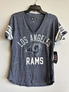 Los Angeles Rams Women's Sequin Short Sleeve V-Neck Official NFL Licensed