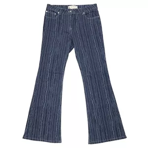 Marni Women's Striped Bootcut Stretch Jeans Size 32 32X31.5 Mid Rise - Picture 1 of 9