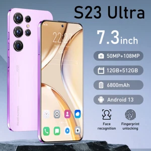 7.3'' S23 Ultra 5G SmartPhone 16G+512GB Dual Sim Android 13 Unlocked Deca-Core - Picture 1 of 15