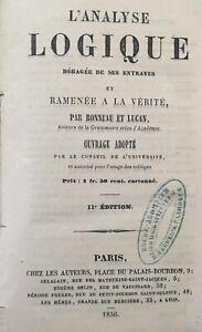 BONNEAU & LUCAN  L'ANALYSE LOGIQUE 1856