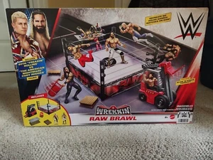 WWE Wrekkin' Raw Brawl Ring w/ Cody Rhodes & Seth Rollins Figures! New - Picture 1 of 14