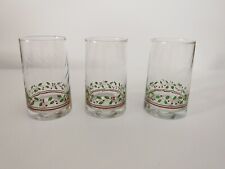 Christmas Drinking Glasses Tumbler Holly And Berry Vintage Set Of 3 Arby’s