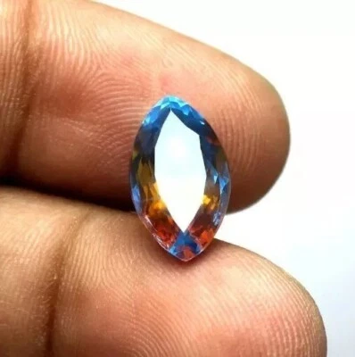NATURAL BI-COLOR PITAMBARI SAPPHIRE 8.55 CT MARQUISE LOOSE GEMSTONE - Image 1 of 3