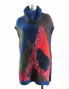 Grifflin Paris Super Soft Big Button Cowl Neck Fluffy Fuzzy Sweater Top S M T722 - Picture 1 of 8
