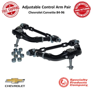 SPC Front Upper Adjustable Control Arm Pair Black For 84-96 Chevrolet Corvette - Picture 1 of 12