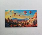 Picture Postcard Painting Grand Canyon Landscape Hot Air Balloon Matte Sticker
