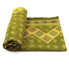 Vintage Quilt Indian Handmade Organic Cotton Bedspread Stylish Throw Bedding
