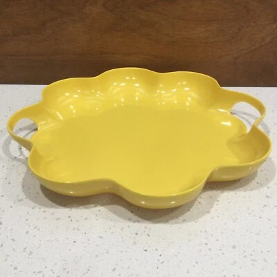 Melamine TRAY Yellow Flower-Shaped Built in Handles, 2008 Target Home - Image 1 of 4