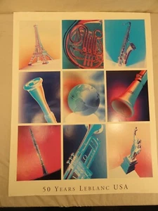 VTG RARE 50 YEARS LEBLANC USA MUSIC STORE POP ART SIGN POSTER PRINT ADVERTISING - Picture 1 of 2