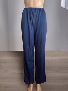 Vintage 70s Sears Women’s Pants Size 12 Blue Silky Polyester Pull On Flare NWT - Picture 1 of 6