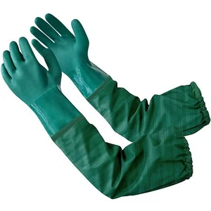 Chemical Resistant Gloves Reusable Heavy Duty Extra-Long 26" Rubber Pond Gloves - Picture 1 of 7