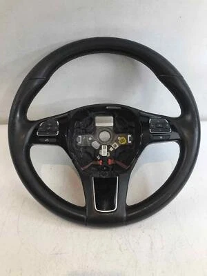 STEERING WHEEL W Controls Black Leather 7P6419091 Fits 11-14 VOLKSWAGEN TOUAREG - Image 1 of 4
