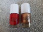 Nails Inc Nail Varnish X2 10ml bottles Crown Place Gold Shimmer and V&A Red NEW