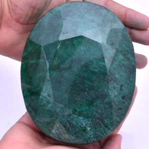 9250 Cts Natural Emerald Huge Oval Faceted Cut Museum Size Certified Gemstone - Picture 1 of 7